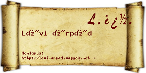 Lévi Árpád névjegykártya